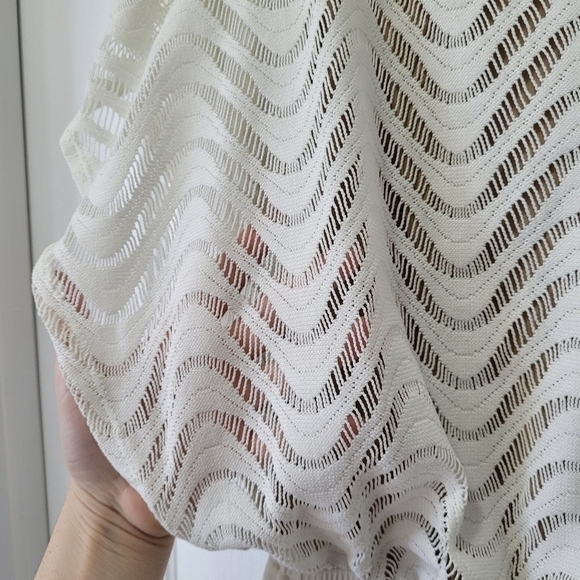 Emma & Michele Small creamy white wide leg crochet jumpsuit romper one-piece - Picture 6 of 16